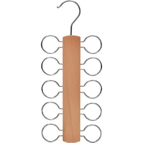 Schalständer aus Holz mit 10 Metallhaken, Kleiderschrank-Organizer für Schals, Krawatten und Gürtel, Ankleidezimmer (1/5)