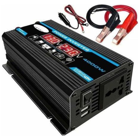 4000-W-Sinus-Wechselrichter (12 V auf 220 V) mit kabelloser Fernbedienung, LED-Anzeige und 2 USB-Anschlüssen für Auto, Camping und Reisen (1/5)
