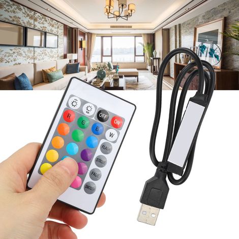 Contrôleur de bande lumineuse RGB Bluetooth USB avec télécommande pour bandes LED 4 broches 5V (1/5)