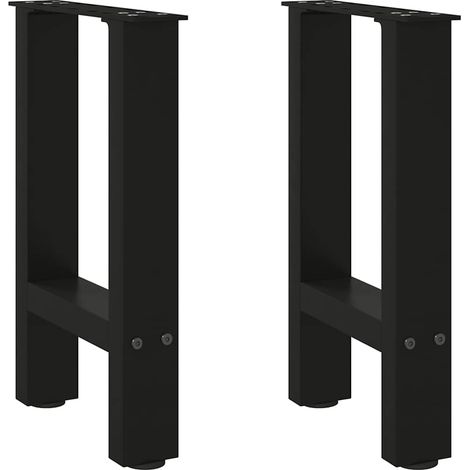 Patas para mesa de centro negras (2 unidades, 38 x 42-43 cm, acero)
