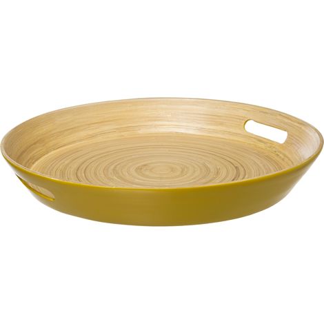 Bandeja de bambú 42cm modern color amarillo mostaza - 5five (1/3)