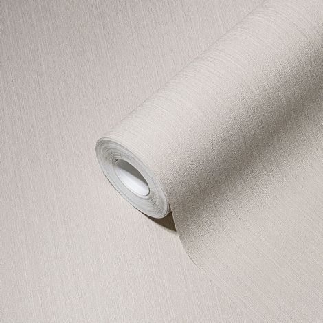 Papier peint uni gris clair Papier peint intissé unicolore avec vinyle Papier peint mural discret en gris crème (1/5)