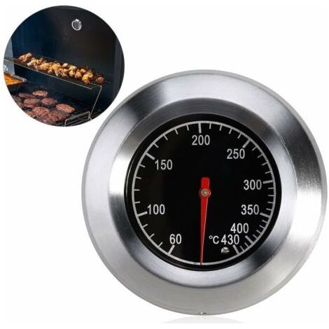Thermomètre analogique pour tous types de grils, fumoirs et chariots à barbecue - noir - AquaForge (1/5)