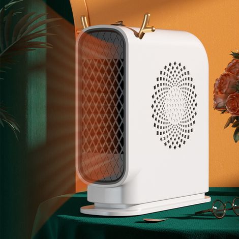 Nannigr Mini Radiateur Soufflant à Économie d'Énergie Chauffage Soufflant Électrique Radiateur Soufflant 220V 500W, Chambre, Salle de Bain [Sécurité - Silencieux], Blanc (1/5)