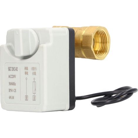 Robinet à tournant sphérique motorisé électrique 2 voies normalement ouvert manuel automatique intégré DN25 AC220V (1/5)