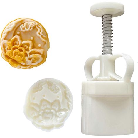 Tampons à gâteaux de lune élégants en forme de fleurs, moules à gâteaux de lune, designs uniques, adaptés aux passionnés de cuisine, disponibles en plusieurs couleurs. (1/5)