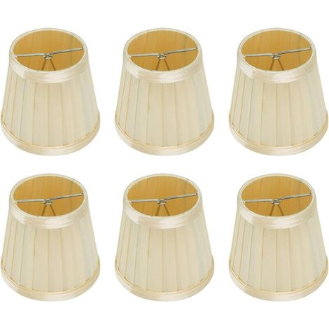 Paralume piccolo, paralume in tessuto, copri paralume, mini paralume, set di 6 piccoli paralumi a clip per lampadario, lampadario, 8,5 x 12 x 11 cm (1/4)