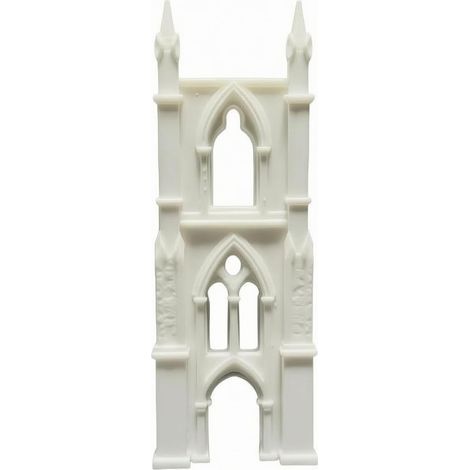 Fronton Gothique Blanche Pointu Arche Gothique Miniature Détails Soignés Décor Réduit pour Maison Poupée (1/5)