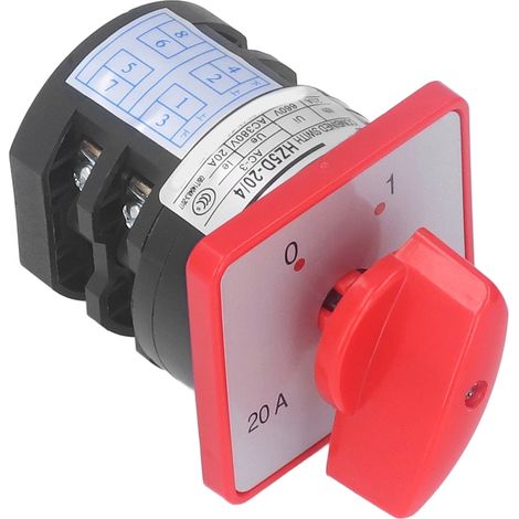 Commutateur inverseur PC anti-feu interrupteur sélecteur combiné 2 positions 2 vitesses AC380V 20A 4kw bouton rotatif (1/5)