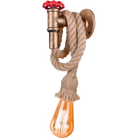 Vintage Wall Lights Antique Wall Light Hemp Rope Wall Lamp Retro Industrial Wall Sconce