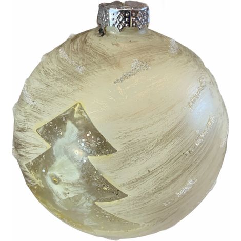 5 palline per albero di natale in vetro oro con albero da Ø 10 cm pendaglio decorato (1/3)