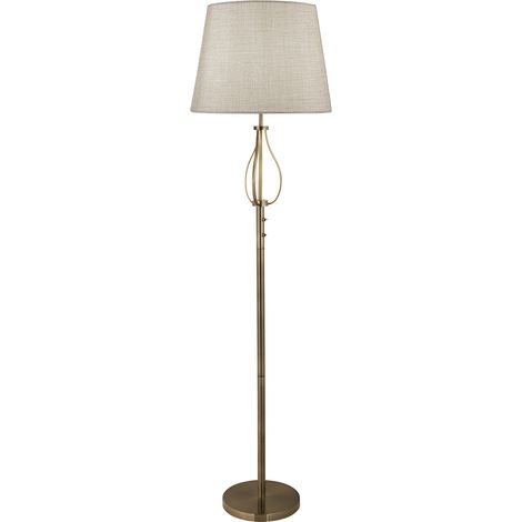 Piantana Contemporaneo Las Vegas Acciaio Ottone Tessuto Bianco 1 Luce E27 (1/5)