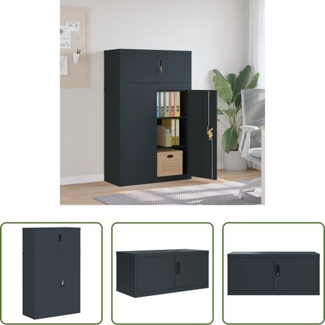 vidaXL Aktenschrank mit Einlegeböden - Aktenschrank Anthrazit 90x40x145 cm Stahl (1/5)