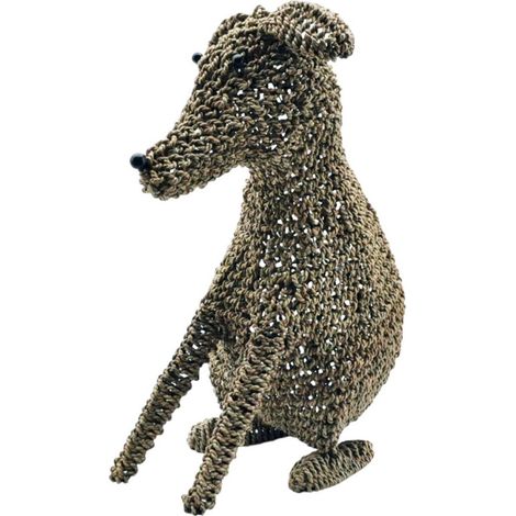 60cm Freestanding Sitting Dog - Seagrass - L48 x W52 x H60 cm