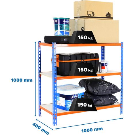 Simonrack Leichte Regalböden ohne Schrauben Blau Orange Holz
