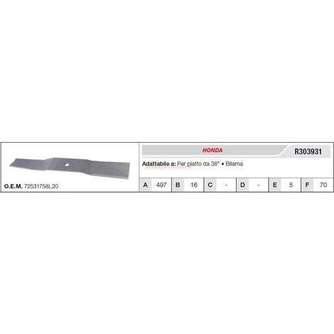 Lama HONDA trattorino tagliaerba rasaerba tosaerba per piatto da 38" R303931