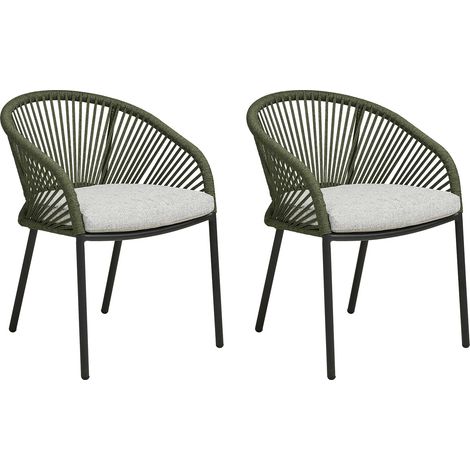 Noomi chaise de jardin avec coussin gris, vert. (1/5)