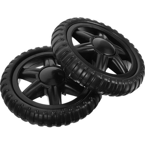 Lot de 2 Roues de Remplacement en Plastique pour Chariot de Courses Roues Universelles Antidérapantes Accessoire Solide pour Chariot Roulette Polyvalente (1/5)