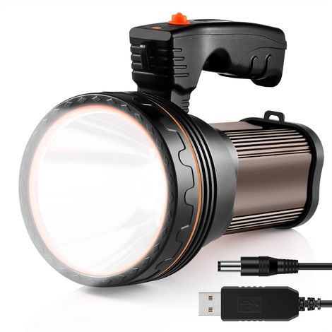 Lampe Torche LED Rechargeable Etanche, Puissante à LED super lumineuse 9000 mAh 7000 lumens Lampe Camping Projecteur Portable, Lanterne Torche pour Randonnée (1/5)