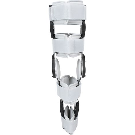 Attelle de genou stabilisatrice et réglable pour la récupération après une entorse. Protection et fixation de la jambe. (1/5)