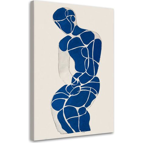 Tableaux, Femme moderne abstraite bleue,20x30 (1/4)