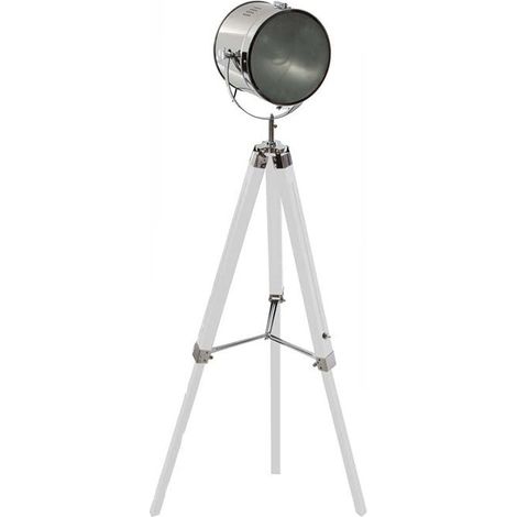 Lampadaire Industriel Trépied en métal H150cm - Blanc - SILUMEN (1/5)