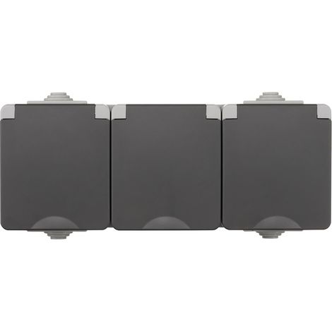 ION Industries Prise murale Gris Hxl19xL6.5cm