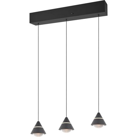 Suspension design Romeo 3 lumières noir - 337010332