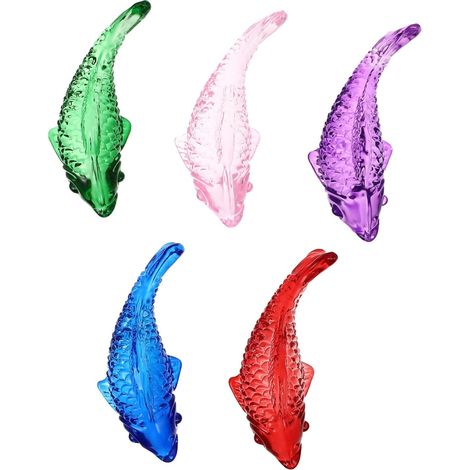 Statue de Poisson en Cristal Bleu, Lot de 5 Pièces pour Décoration (1/5)