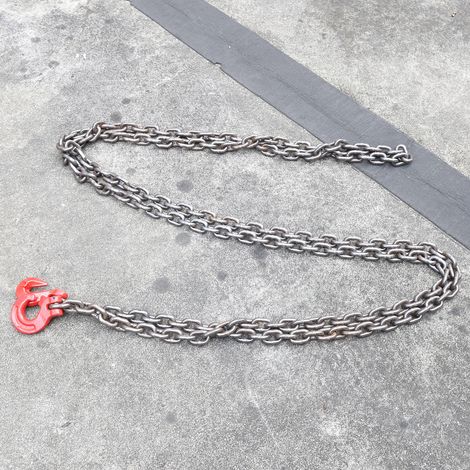 Chaîne de levage à un brin 8 mm x 3 m, Capacité Charge 2 t, Chaîne de Levage Robuste Acier Allié G80, pour Chantier de Construction, Usines, Entrepôts, Quais, Ferme