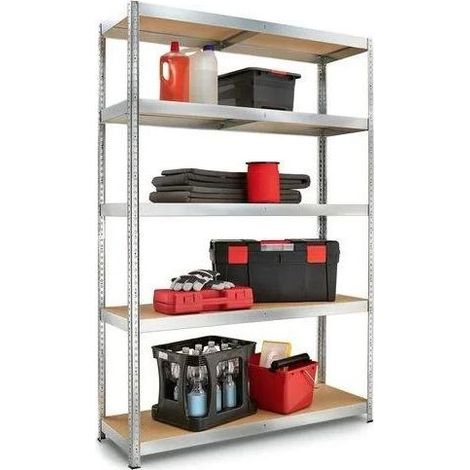 ORION91oficial® - Estantería Metálica  Modular  Almacenaje  180x120x40 cm  Acero y MDF  Antihumedad  Hogar  Trastero  Almacen  Garaje  5 Baldas Ajustables  Cargas Pesadas 1750Kg  Estanterí (1/5)