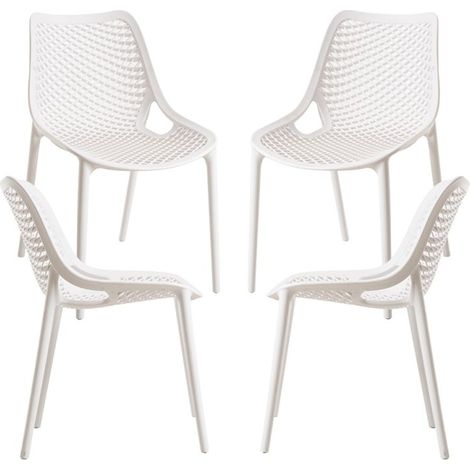 Packs Sillas Jardín - Pack 4 Sillas Kusin - Blanco (1/5)