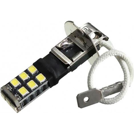 TRADE SHOP - Lampada Luci Auto H3 10w Bianco Light 15 Led Smd Canbus Fendinebbia Nebbia -
