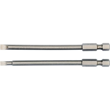 Lange Schlitz-Bits 4x100 mm & 5x100 mm, 2-teilig, S2-Stahl
