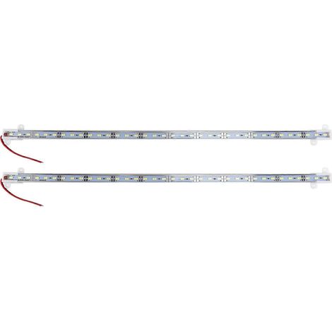Bande LED rigide 1/10 x 50 cm, 12 V, 36 LED SMD 5050/5630, boîtier en aluminium avec embouts Modèle de LED : 5630 Couleur : Blanc pur Quantité : 2 bandes (1/5)