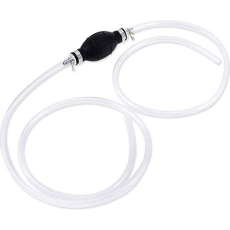Pompe à main à essence, pompe à carburant manuelle, tuyau de siphon portable de 8 mm (avec tube), pompe de transfert de carburant portable, pompe à carburant d'urgence (transparente) (1/3)
