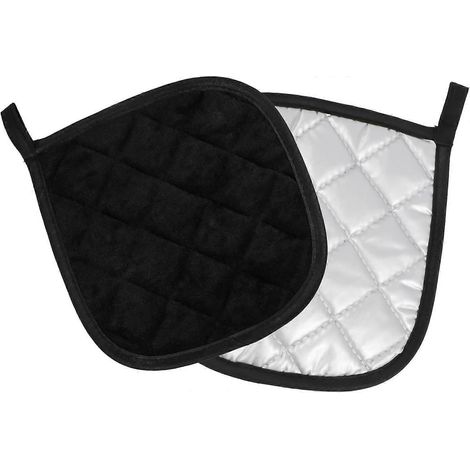 2 Topflappen - 18 x 18 cm - Kann als Topflappen oder Ofenhandschuhe verwendet werden - zum Kochen und Backen (Schwarz) (1/5)