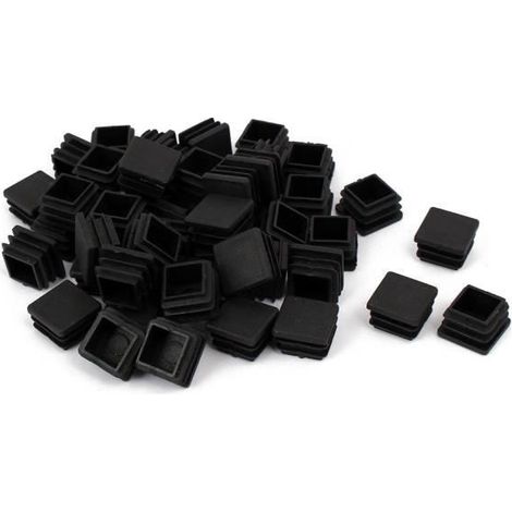 Lot de 50 embouts de pied de chaise – Insert tube carré 20 x 20 mm – Plastique noir (1/4)