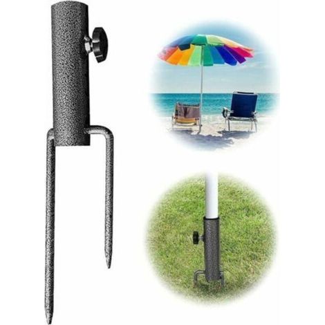 Parasol ground stake, umbrella nail, sand anchor, parasol stake, iron parasol base, 28-32 mm thick (1/4)