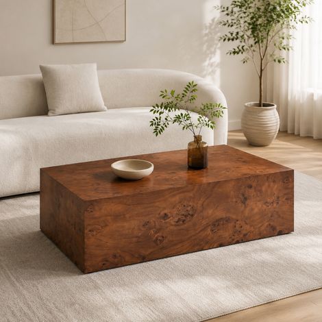 Tavolino da caffè 90x50x30 cm in MDF color noce, piano stabile salvaspazio – MEUBLIV (1/5)