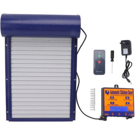 Automatic Chicken Coop Door – Metal with Light Sensing – Remote Control and Timer – Dimensions 37.3 x 24.7 cm (1/5)