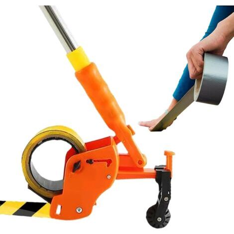 BUNTHAUS Distributeur de ruban adhésif pour Film de sol, coupeur avec rouleau, Machine de marquage à poussée manuelle pour Films PVC PE EVA