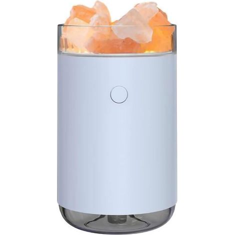 Humidificador de piedra de sal de cristal con luz de colores de 260 ml, humidificador de niebla USB portátil y silencioso, difusor de aceites esenciales, humidificador de aire de niebla fría para ofic (1/5)
