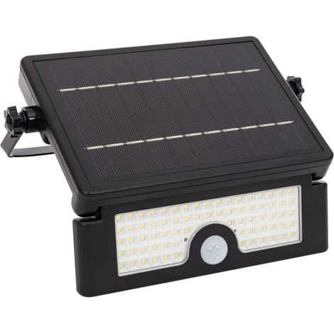 Projecteur LED Solaire 6W IP54 avec Détecteur de Mouvement PIR et Crépusculaire 4000K Blanc neutre (1/5)