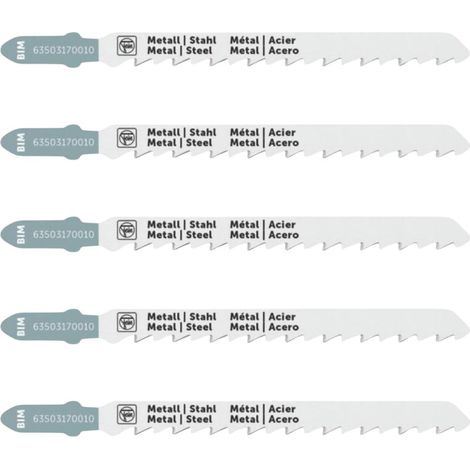 Lame de scie sauteuse Jig 26 AS pour le métal BIM 75 T3 MS SC. Pour tôles et métaux, acier inoxydable, INOX, tôles d'acier.VE=5 pcs. (1/5)