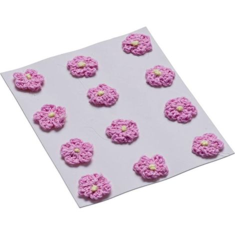 Fleurs décoratives 18 mm rose clair, lot de 12
