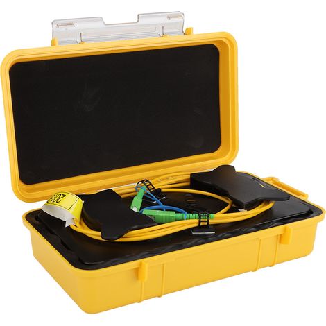 Coffret de lancement OTDR fibre optique 1km, éliminateur de zone morte, anneau fibre SM, connecteur SC/APC à SC/APC, câble de test monomode. (1/5)