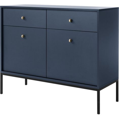 Selsey Monne Sideboard Kommode 2-türig mit 2 Schubladen, Dunkelblau im Vintage Look (1/5)