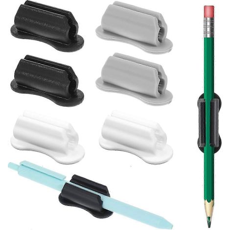 Lot de 6 porte-stylos de bureau, porte-crayons adhésifs améliorés pour bureau, mur, porte-marqueurs en silicone pour salle de classe et voiture, organisateur pour enseignants et bureau.