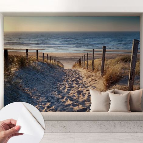 Fotomurale adesivo - murale da parete - Carta da parati autoadesiva - design parete moderno - Sentiero sulla spiaggia 208x146 cm (1/5)